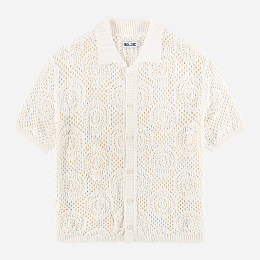 Aura Crochet Knit Button Cardigan