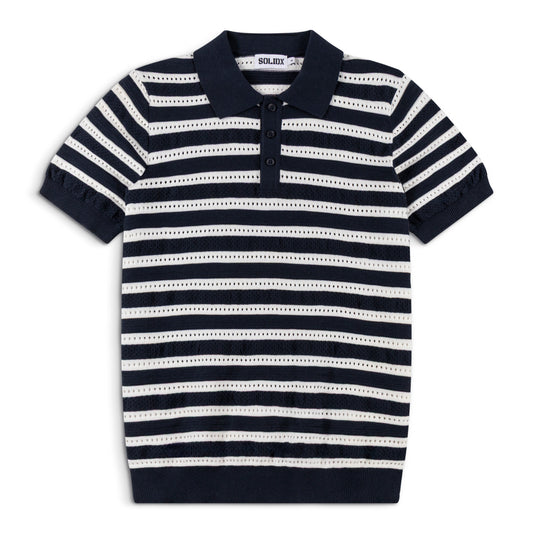Men’s Striped Vintage Knit Polo