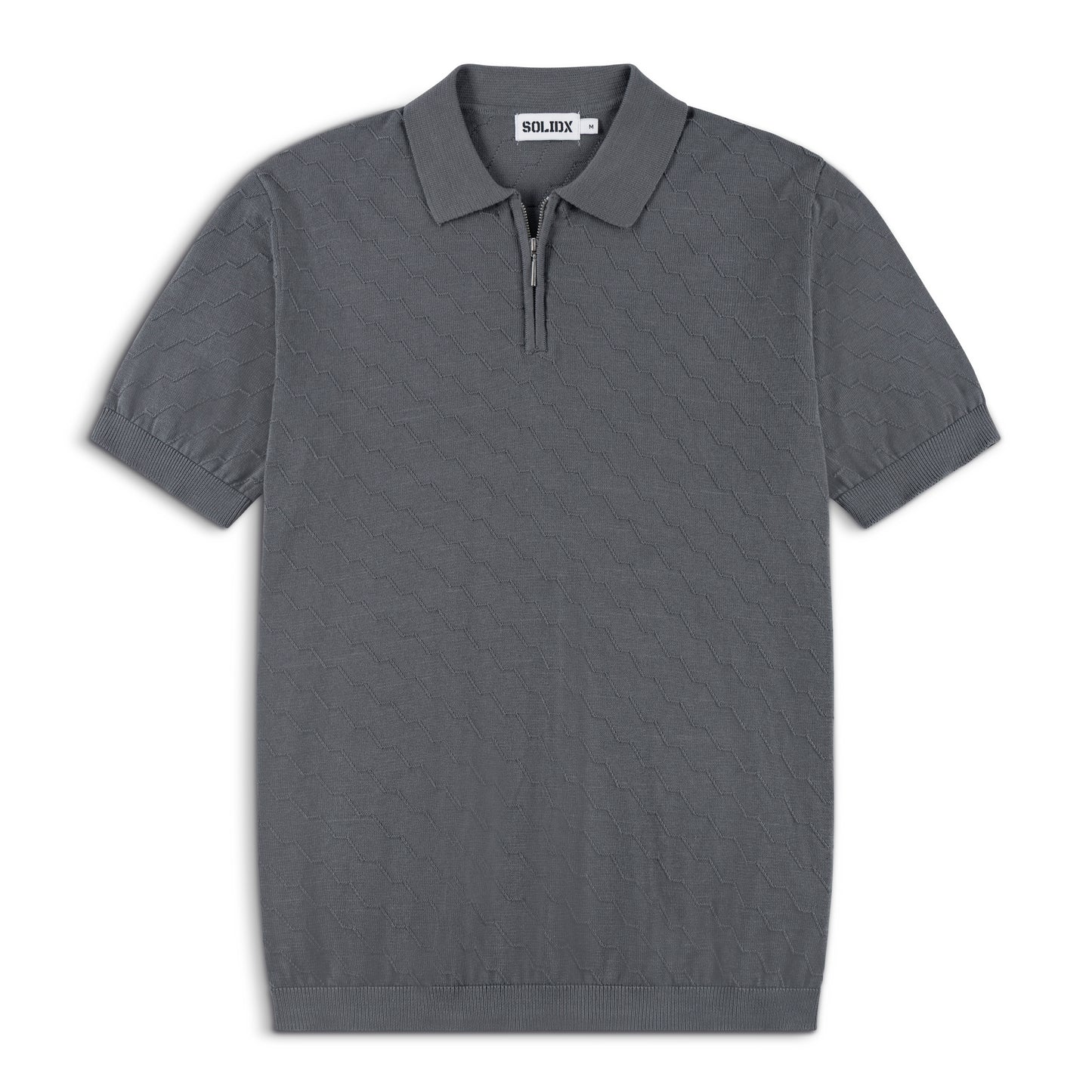 Men’s Textured Zip Knit Polo