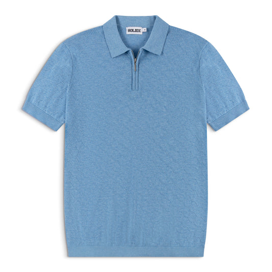 Men’s Textured Zip Knit Polo